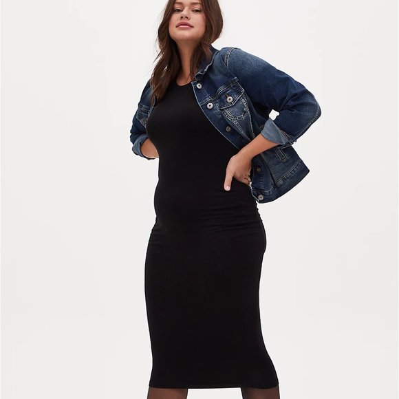 Black jersey bodycon dress Clearance